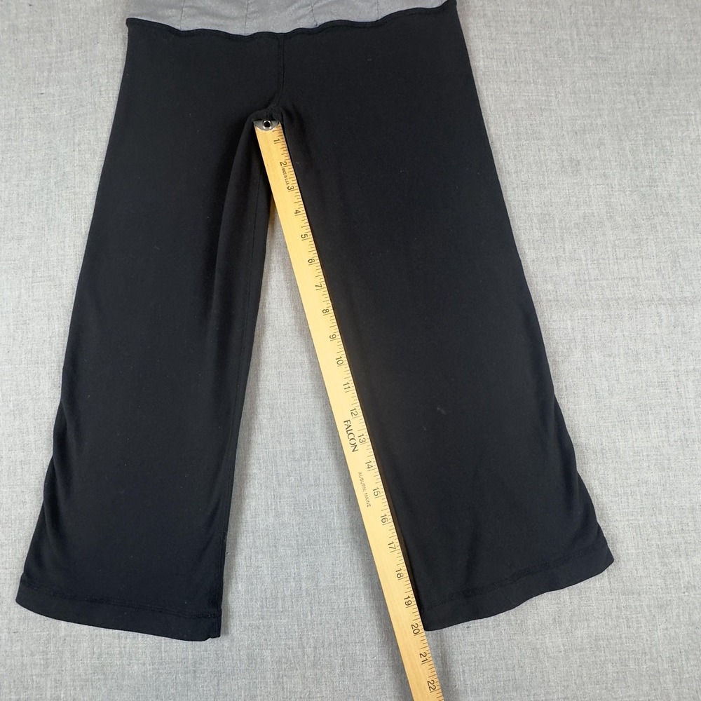 Lululemon Pants Womens 4 Black Gray Crop Wide Leg Yoga Capri Athletic Stretch - Picture 8 of 11